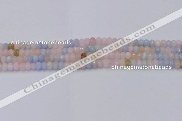 CRB1828 15.5 inches 4*6mm faceted rondelle morganite beads