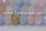 CRB1829 15.5 inches 5*8mm faceted rondelle morganite beads