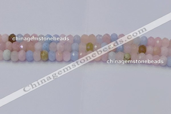 CRB1829 15.5 inches 5*8mm faceted rondelle morganite beads