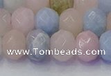 CRB1830 15.5 inches 6*10mm faceted rondelle morganite beads