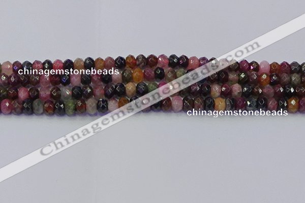 CRB1832 15.5 inches 4*6mm faceted rondelle tourmaline beads