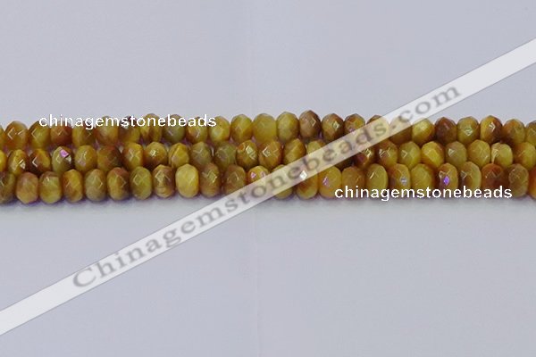 CRB1837 15.5 inches 5*8mm faceted rondelle golden tiger eye beads