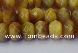 CRB1838 15.5 inches 6*10mm faceted rondelle golden tiger eye beads