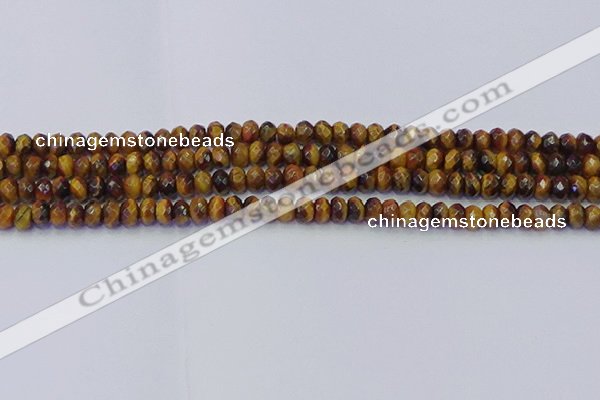 CRB1840 15.5 inches 4*6mm faceted rondelle yellow tiger eye beads