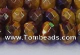 CRB1842 15.5 inches 6*10mm faceted rondelle yellow tiger eye beads