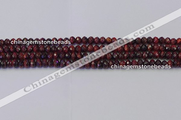 CRB1844 15.5 inches 4*6mm faceted rondelle red tiger eye beads