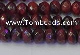 CRB1845 15.5 inches 5*8mm faceted rondelle red tiger eye beads