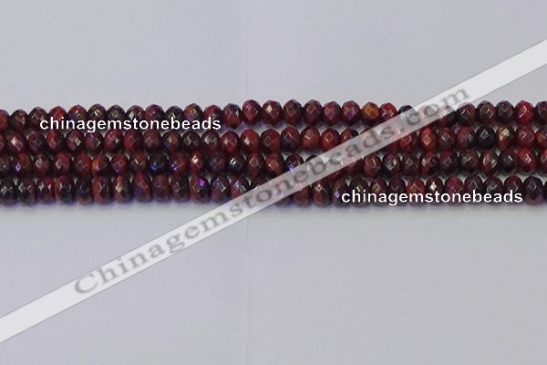 CRB1845 15.5 inches 5*8mm faceted rondelle red tiger eye beads