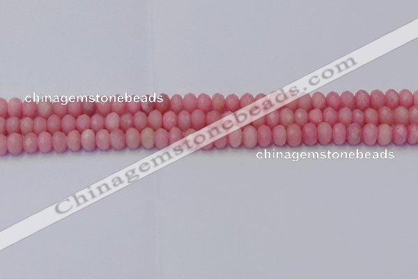 CRB1848 15.5 inches 4*6mm faceted rondelle pink opal beads