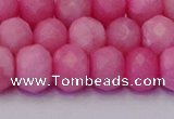 CRB1850 15.5 inches 6*10mm faceted rondelle pink opal beads