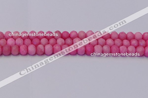 CRB1850 15.5 inches 6*10mm faceted rondelle pink opal beads