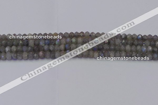 CRB1852 15.5 inches 4*6mm faceted rondelle labradorite beads