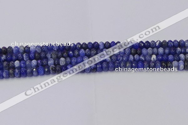 CRB1856 15.5 inches 4*6mm faceted rondelle sodalite beads