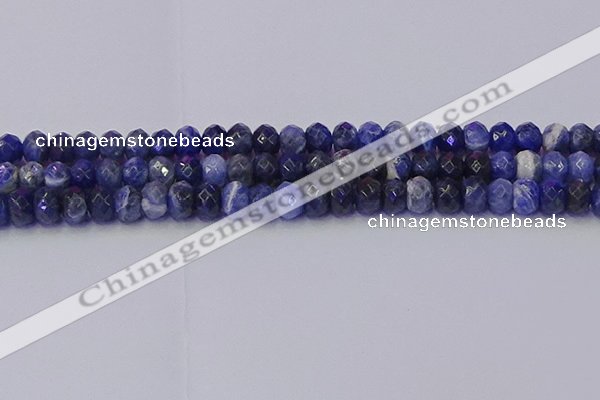 CRB1858 15.5 inches 6*10mm faceted rondelle sodalite beads