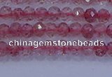 CRB1863 15.5 inches 2*3mm faceted rondelle strawberry quartz beads
