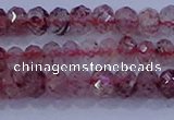 CRB1864 15.5 inches 2.5*4mm faceted rondelle strawberry quartz beads