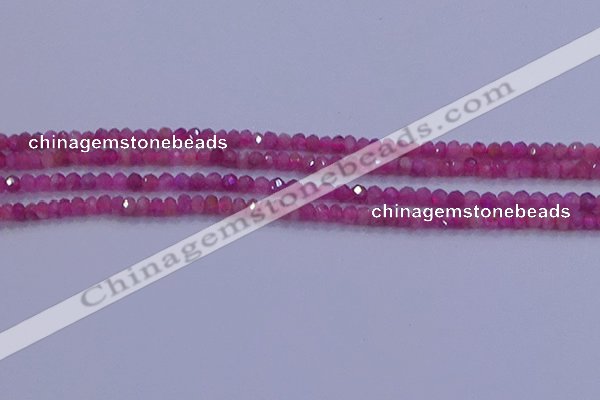 CRB1878 15.5 inches 2*3mm faceted rondelle red tourmaline beads