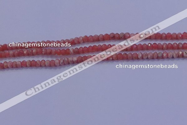 CRB1884 15.5 inches 2*3mm faceted rondelle rhodochrosite beads