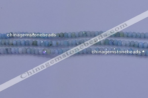 CRB1894 15.5 inches 2.5*4mm faceted rondelle larimar beads