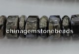 CRB190 15.5 inches 6*16mm – 10*16mm rondelle grey opal gemstone beads