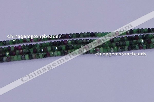 CRB1924 15.5 inches 2*3mm faceted rondelle ruby zoisite beads