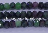 CRB1925 15.5 inches 2.5*4mm faceted rondelle ruby zoisite beads