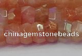 CRB1932 15.5 inches 6*10mm faceted rondelle sunstone beads