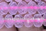 CRB1941 15.5 inches 6*8mm faceted rondelle rose quartz beads