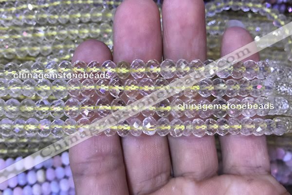 CRB1946 15.5 inches 4*6mm faceted rondelle lemon quartz beads