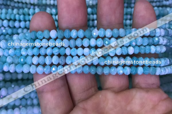 CRB1986 15.5 inches 3*5mm faceted rondelle amazonite gemstone beads