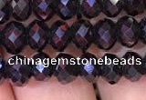 CRB1998 15.5 inches 4*6mm faceted rondelle black spinel beads