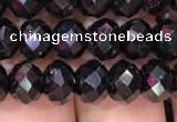 CRB1999 15.5 inches 6*8mm faceted rondelle black spinel beads