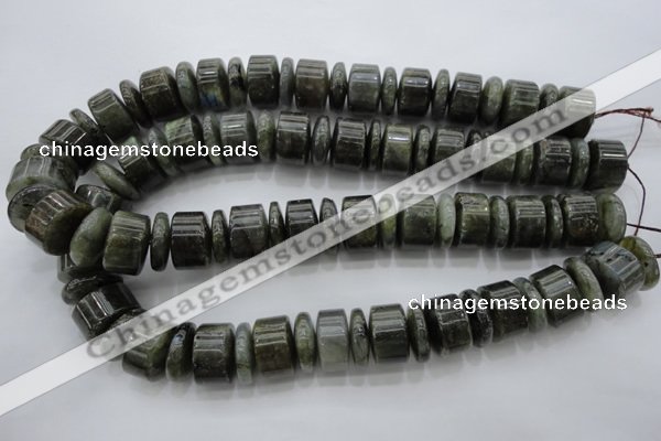 CRB203 15.5 inches 6*18mm - 13*18mm rondelle labradorite beads