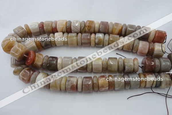 CRB205 15.5 inches 6*18mm - 13*18mm rondelle yellow agate beads