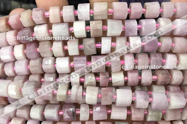 CRB2065 15.5 inches 7mm - 8mm faceted tyre kunzite gemstone beads