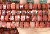 CRB2109 15.5 inches 13mm - 14mm faceted tyre south red agate beads