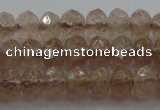 CRB211 15.5 inches 3*4mm faceted rondelle strawberry quartz beads