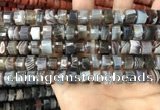 CRB2111 15.5 inches 9mm - 10mm faceted tyre Botswana agate beads