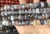 CRB2112 15.5 inches 11mm - 12mm faceted tyre Botswana agate beads