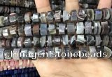 CRB2113 15.5 inches 12mm - 13mm faceted tyre Botswana agate beads