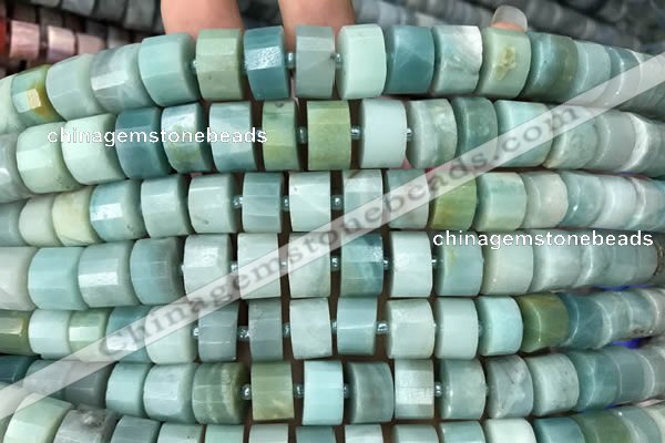 CRB2115 15.5 inches 7mm - 8mm faceted tyre amazonite beads