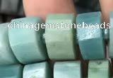 CRB2117 15.5 inches 11mm - 12mm faceted tyre amazonite beads