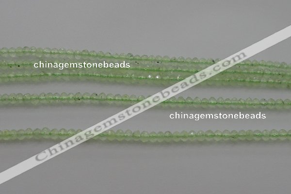 CRB212 15.5 inches 3*4mm faceted rondelle green rutilated quartz beads