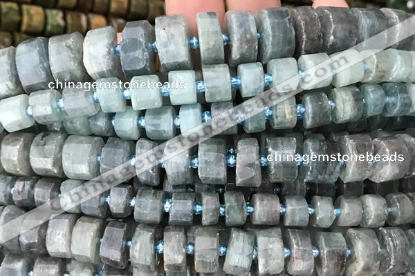 CRB2126 15.5 inches 9mm - 10mm faceted tyre kyanite beads