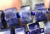 CRB2137 15.5 inches 11mm - 12mm faceted tyre sodalite gemstone beads