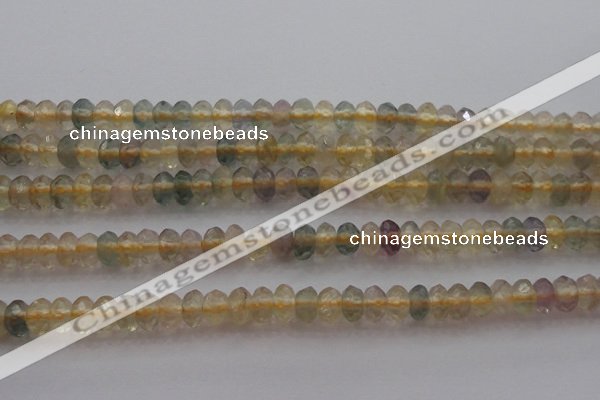 CRB214 15.5 inches 3*4mm faceted rondelle yellow fluorite beads