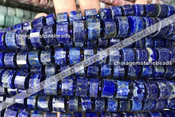 CRB2142 15.5 inches 11mm - 12mm faceted tyre lapis lazuli beads