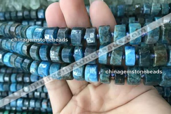 CRB2145 15.5 inches 7mm - 8mm faceted tyre apatite gemstone beads