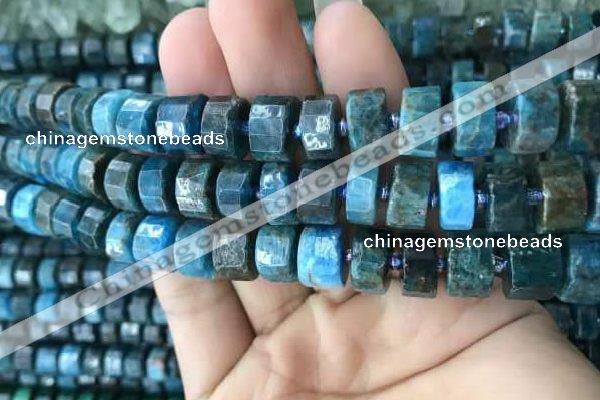 CRB2146 15.5 inches 9mm - 10mm faceted tyre apatite gemstone beads