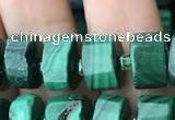 CRB2150 15.5 inches 7mm - 8mm faceted tyre malachite beads